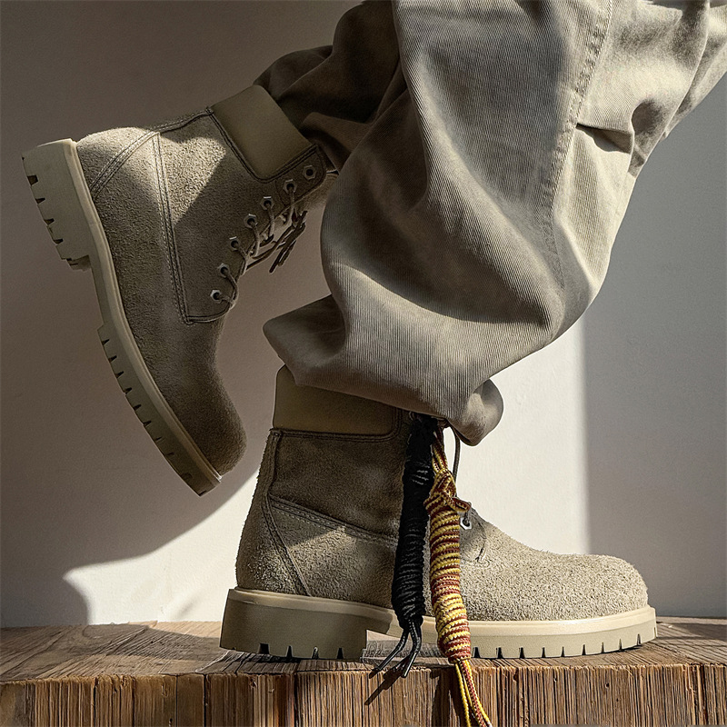 Unisex High-top Hiking Martin Boots Height Increasing Work Shoes_voghion.com