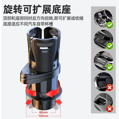 Car cup holder/beverage holder modified cup holder one minute two
