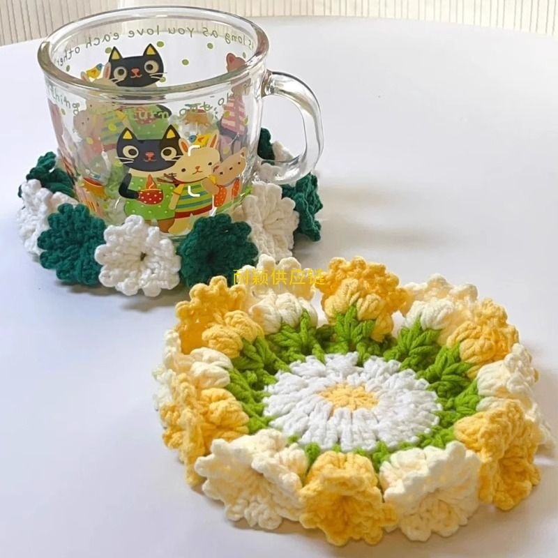 スズランの花コースター DIY 材料パッケージ 手作りギフト 編み物 かぎ針編み 暇つぶし 手作りで退屈を和らげる|undefined