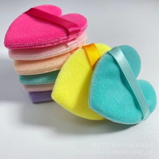 Spot Crystal super soft powder puff skin-friendly short velvet Dry Powder Puff powder Special do not eat powder heart-shaped makeup honey powder puff