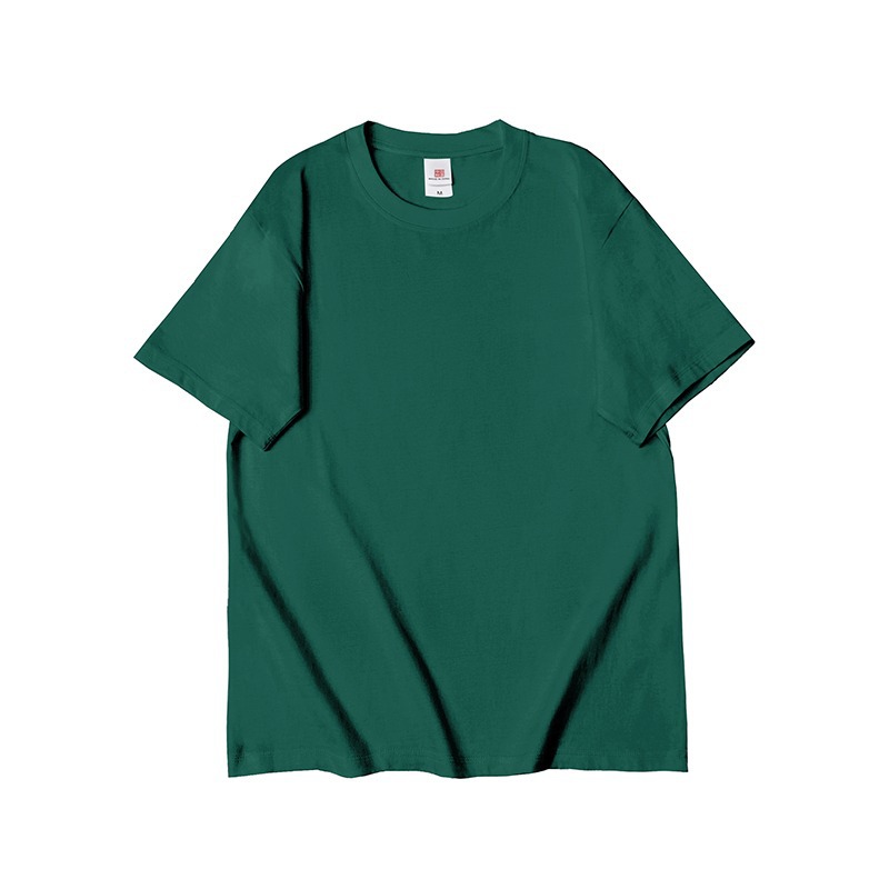 Camiseta de algodón de manga corta para hombres transpirable de color sólido cuello redondo soporte de logotipo personalizado camiseta publicitaria camiseta camiseta