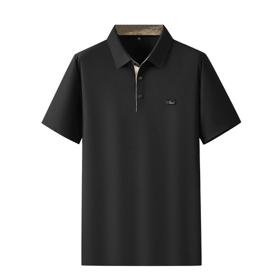2025 New Traceless Ice Silk High-end Men's Polo Shirt Men's Short-sleeved T-shirt Summer Business Lap Dad's Dress