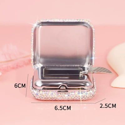 Cross-Border Hot-Selling Rhinestone-Encrusted Ashtray, Car ashtray - 016402-mini-ashtray-ab-rhinestone