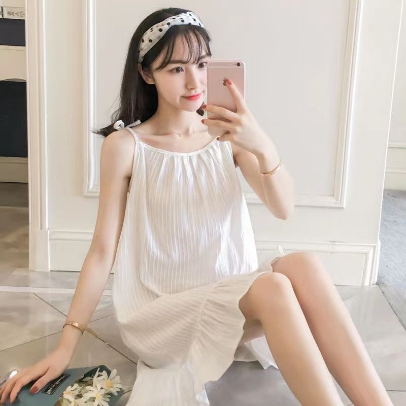 Camisón de un mono de tirantes estilo ins japonés, mujer, estudiante de longitud media de verano, niña linda, pijama dulce, servicio a domicilio