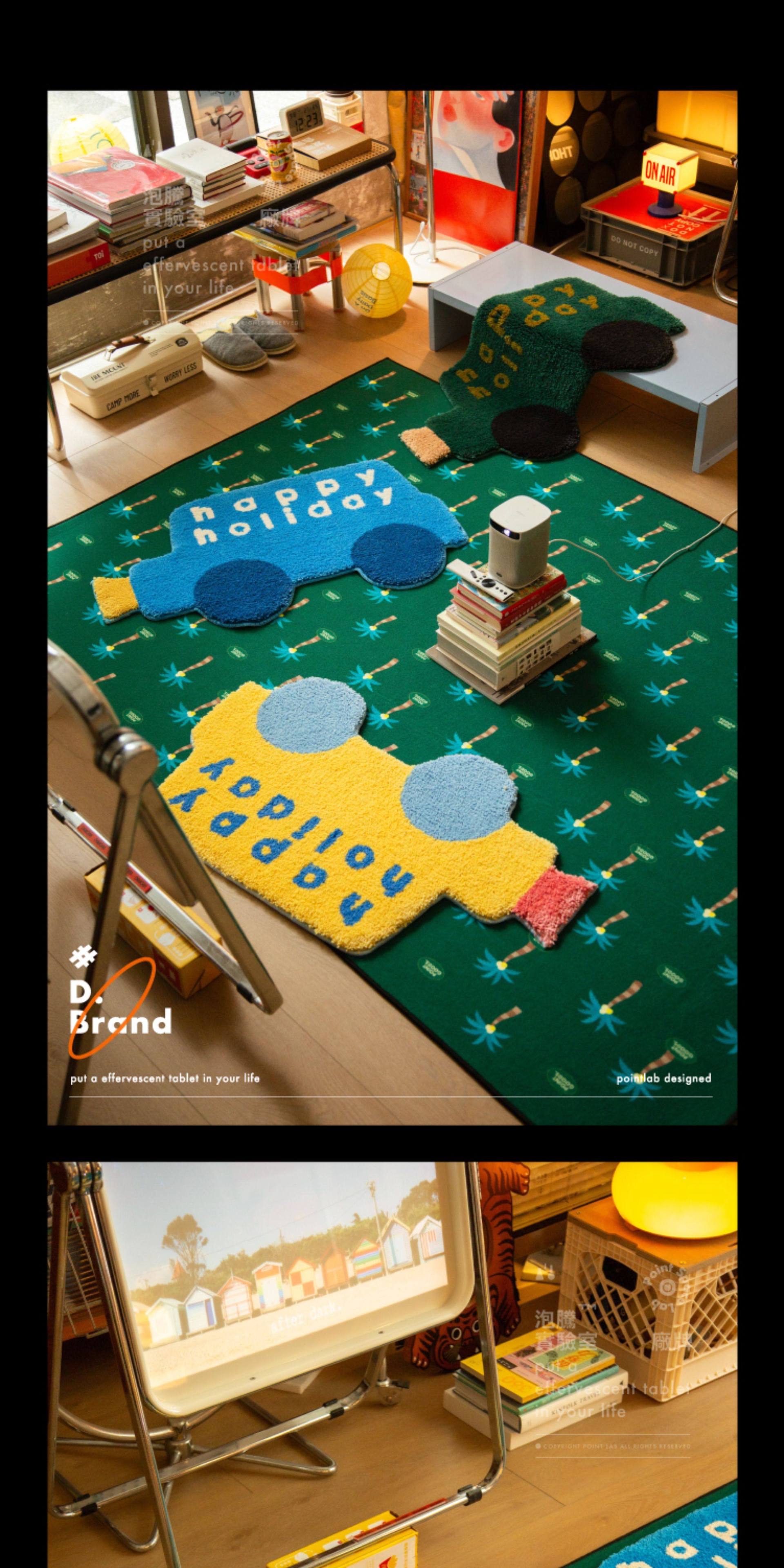 Small Building Block Car Dopamine Children's Fun Bedroom Entrance Carpet Cartoon Cute Bathroom Floor Mat