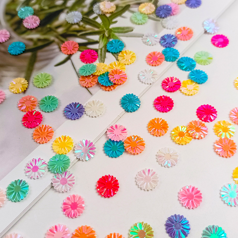 Ya Leduo Sequins 9MM Daisy Padded Jewelry Pendant Toy Padded PVC Accessories Luggage Stationery Sandwich Bead