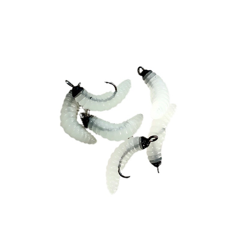 10 # caballo boca GANCHO 2cm DIP cabeza pan gusano luminoso gusano suave Luya cebo falso cebo suave