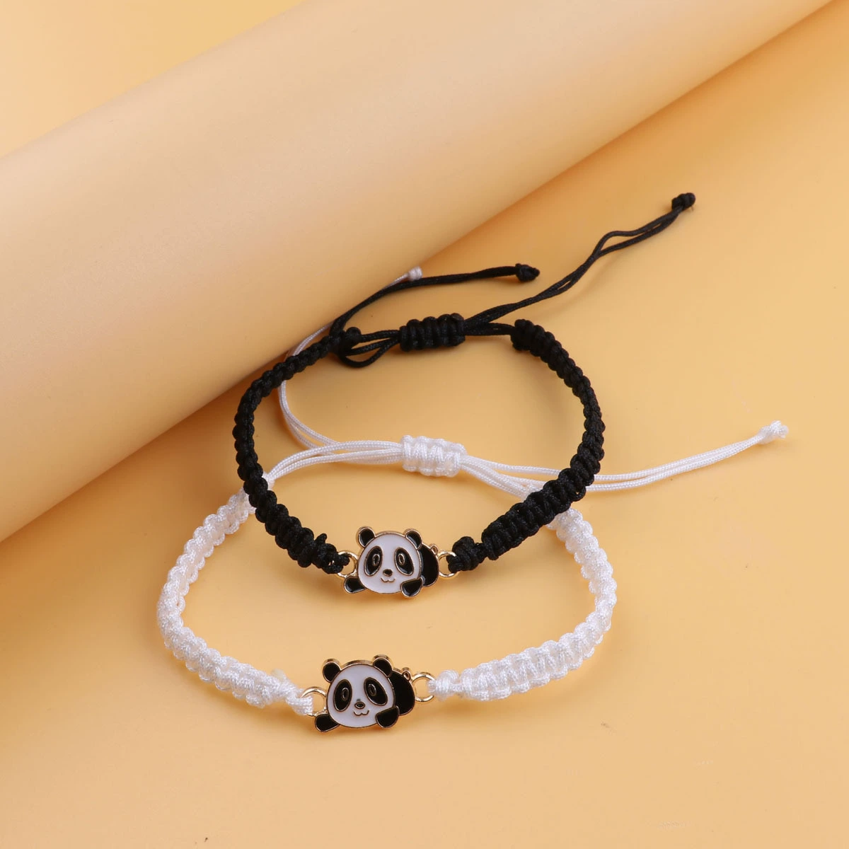 Панда черный белый ручной вязаный браслет brave браслет храбрый ручной веревки браслет