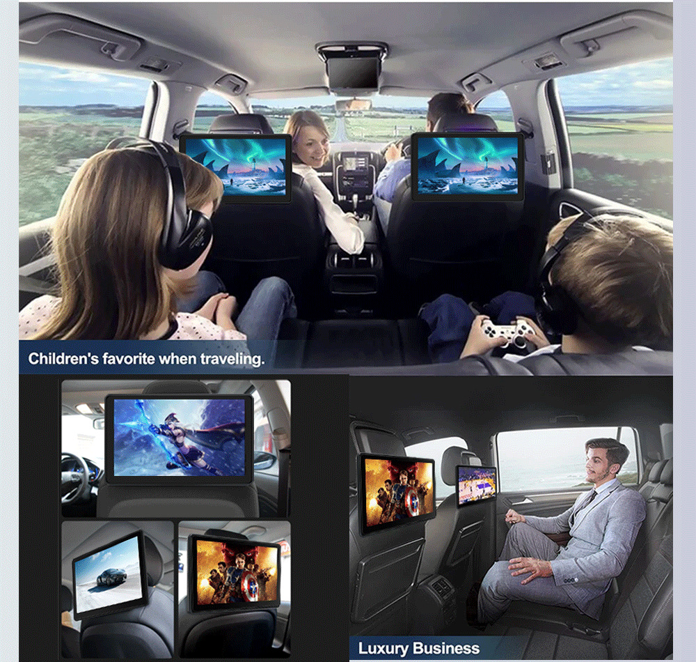 Cross-border bestseller 12.5inch HD external headrest monitor, multifunctional WiFi rear-seat entertainment screen