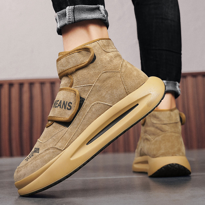 동북 스노우 부츠 남자 겨울 새 기모 두꺼운 따뜻한 벨크로 코튼 슈즈 남성용 냉장 짧은 부츠