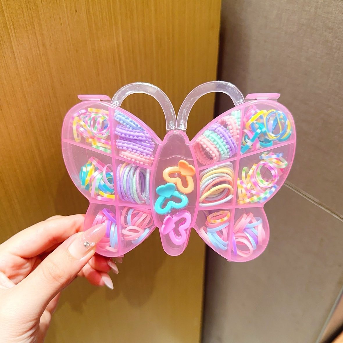 Set de combinación clip mariposa y anillos de toalla, gomas elásticas sin costuras – estilo coreano nuevo.