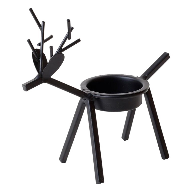 Transfronterizo en stock decoraciones de Navidad titular de la vela creativa Europea ciervos negros Candelabro de hierro candelabro restaurante Decoración