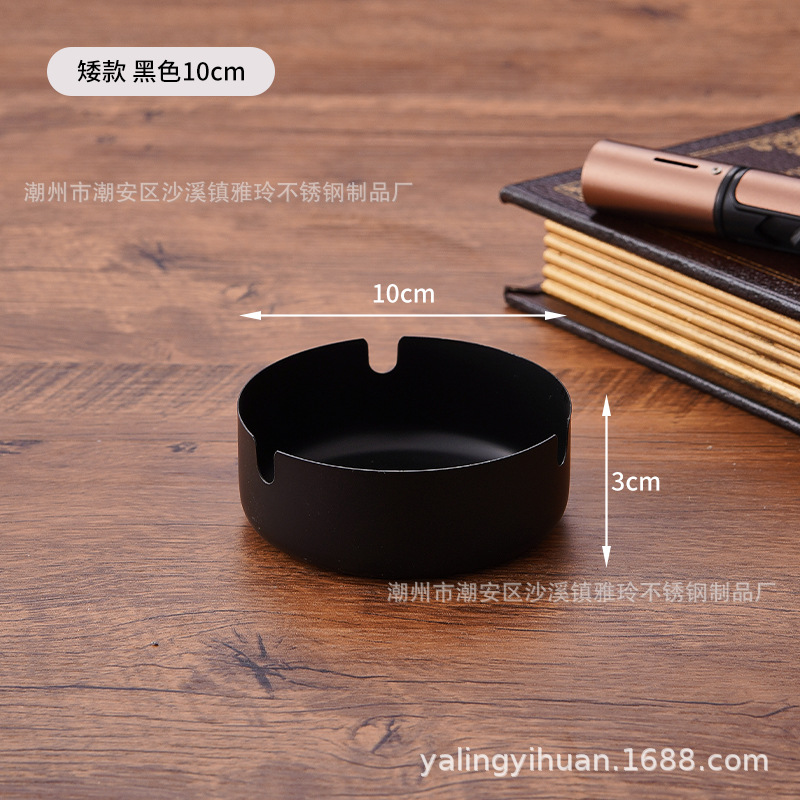 Cenicero de acero inoxidable dorado grueso, resistente y elegante, ideal para bar o cafetería, venta directa de fábrica