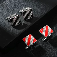 AliExpress Amazon новый креативный квадратный набор с бриллиантами костюм запонки пуговицы Модные мужские французские запонки