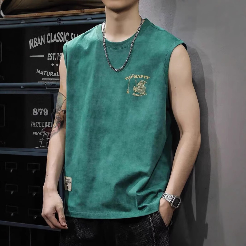 American Vibe Casual Loose Vest Men's Summer Ins Trendy Brand Sports Sleeveless T-Shirt Undershirt Cross-Border Good Style American Vibe Casual Loose Vest Men's Summer Ins Trendy Brand Sports Sleeveless T-Shirt Undershirt Cross-Border Good Style
