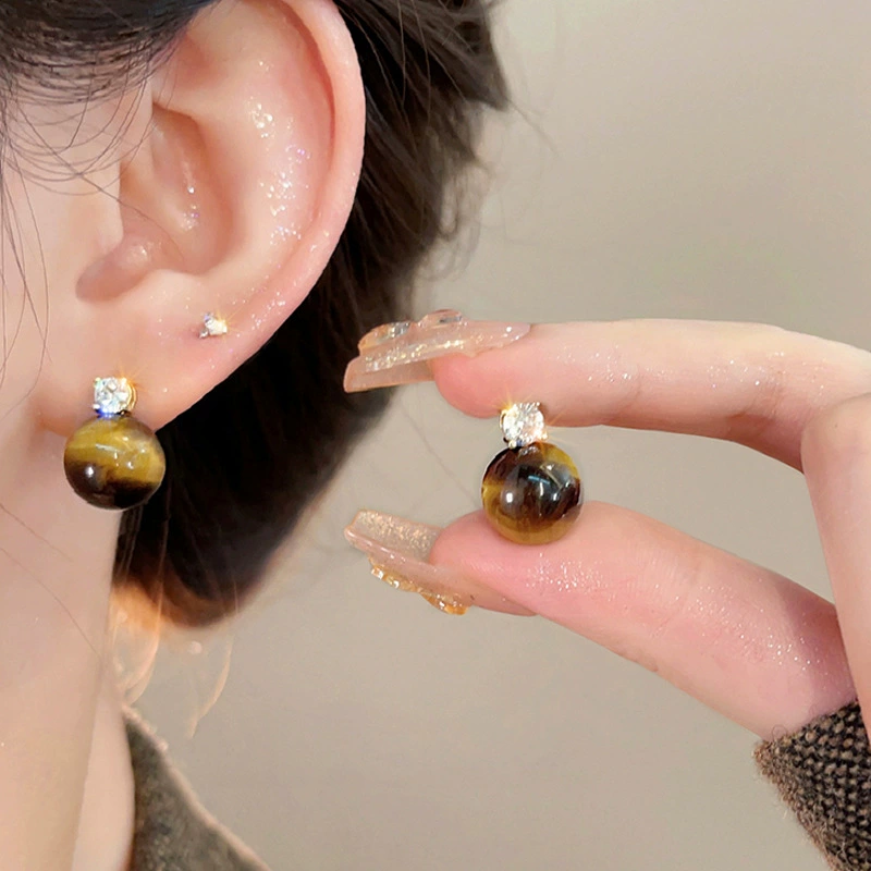 Серебряная игла, серьги, образец 925 пробы, стиль легкой роскоши, интернет-знаменитость