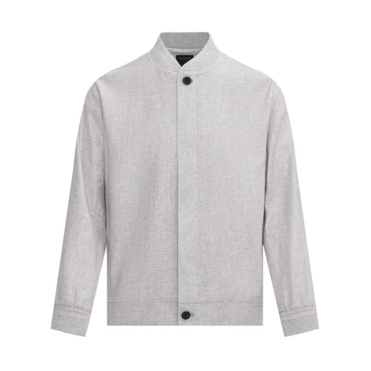 2025 Spring/Summer 25 New Men's Linen Blend Breathable Jacket Old Money Casual Shirt Gray Linen Color
