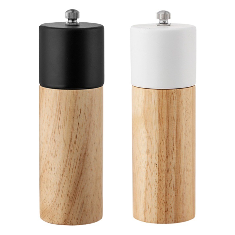 Botella de condimento de molienda de pimienta negra especial transfronteriza Amoladora manual de madera de caucho de 6 pulgadas
