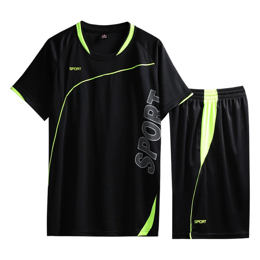 Мужской спортивный костюм из двух частей Весенне-летняя одежда для бега и фитнеса Утренний бег Ночной бег Тренировочная футбольная одежда Мужская повседневная одежда