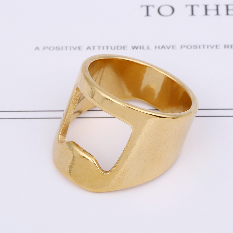 Men's Stackable Titanium Steel Beer Bottle Opener Ring_voghion.com