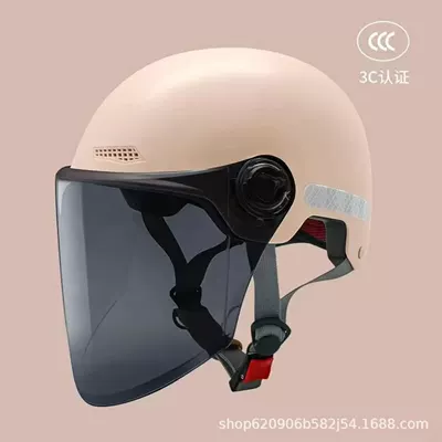 and Women, Suitable for All Seasons, Motosiklet kaskı (dəbilqə) - khaki-yellow-anti-scratch-long-mirror-free-night-reflective-stickers-306