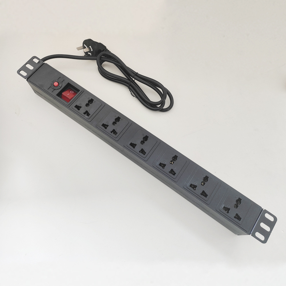 PDU机柜插座10A电源线排插6位8位过载开关防雷接线板