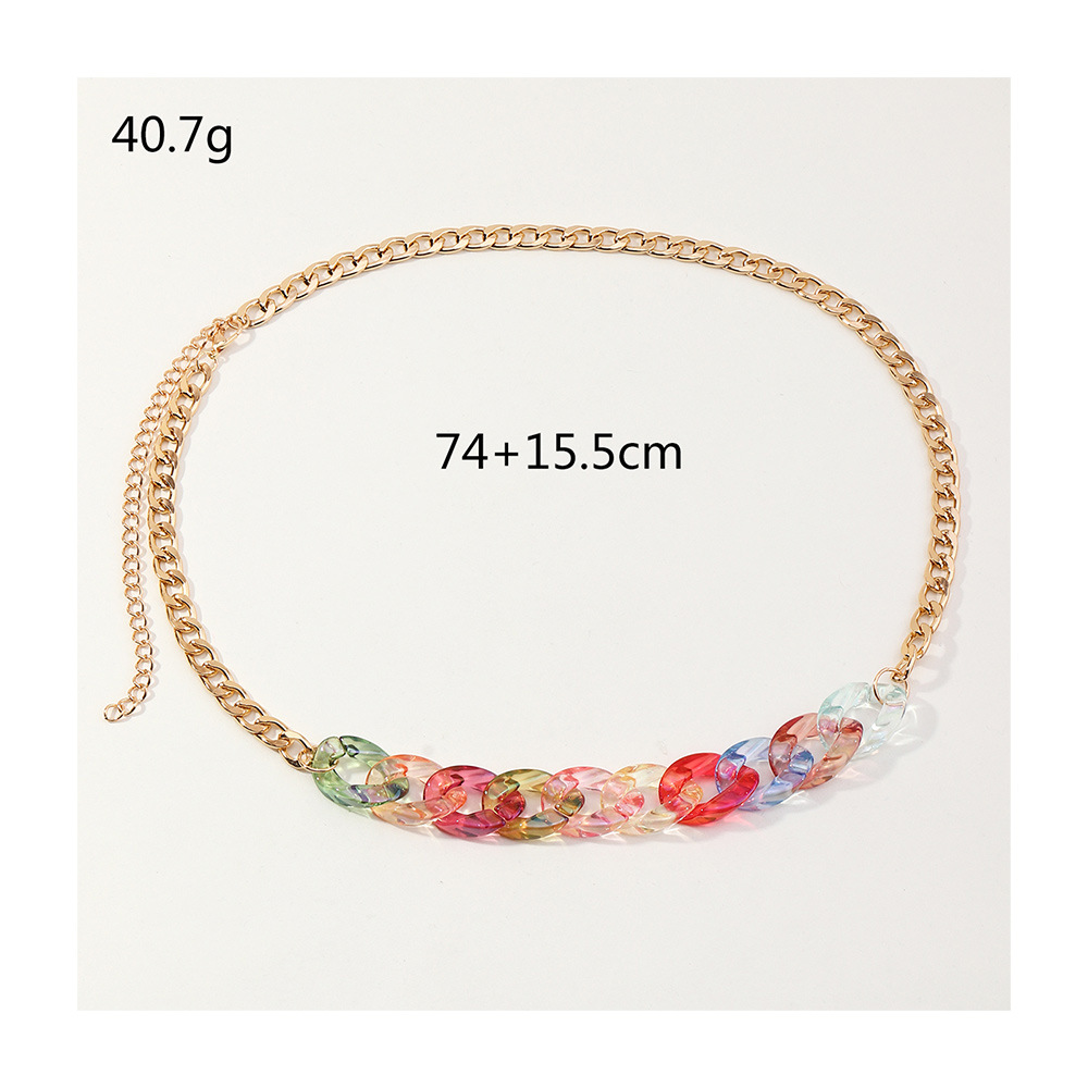 Wholesale Jewelry Geometric Candy Color Acrylic Waist Chain Nihaojewelry display picture 2