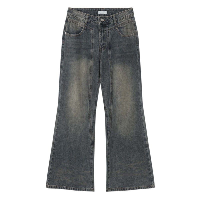 Mtlclothes ropa de Hombre | 2023 cuatro estaciones nuevo casual Hong Kong estilo retro apenado flaco jeans