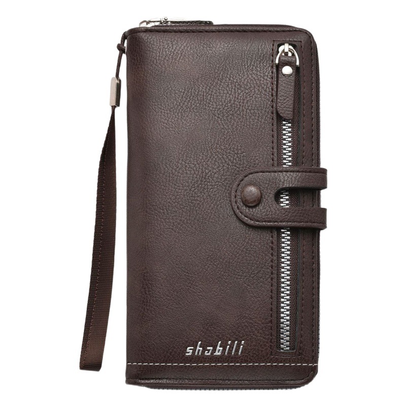 Cross-border new long men's wallet multi-card casual zipper wallet youth large capacity clutch coin purse