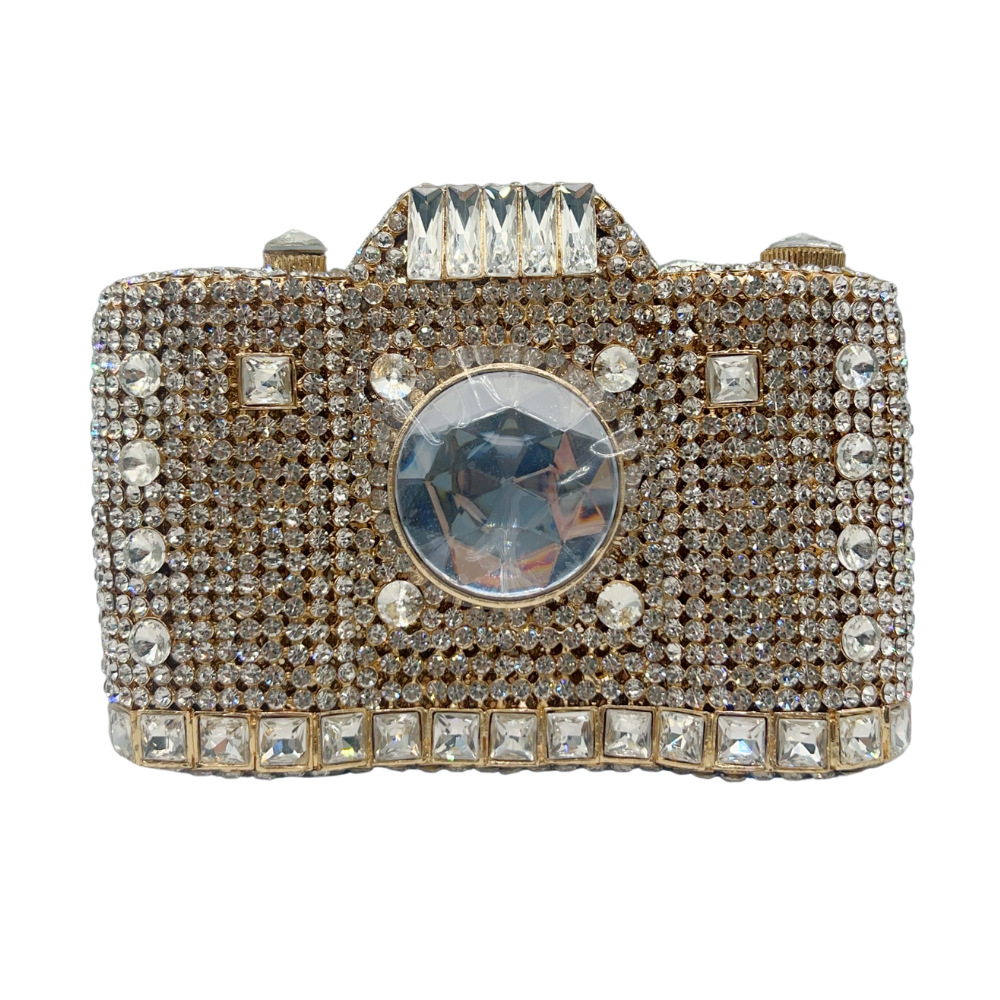 Cameracrystaleveningbag cámara transfronteriza diamantes bolsas de cena de fiesta de mano bolsa de mujer hebilla magnética dura