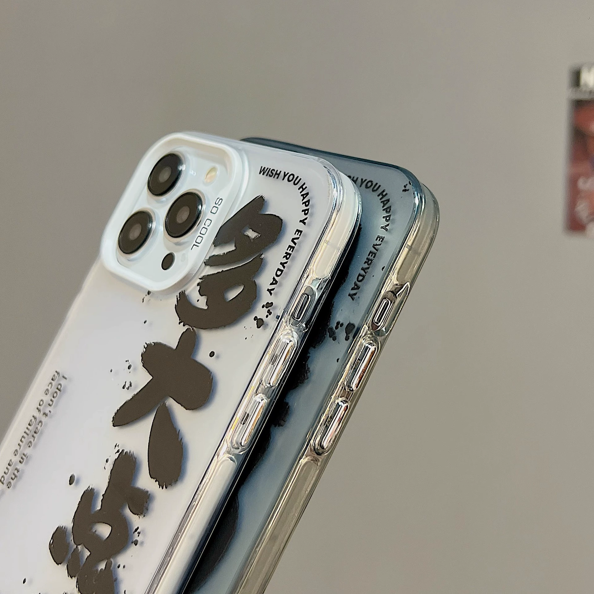 Чехол для телефона (совместимый с Apple) серия iPhone 11/12/13/14, матовый IMD серебристый или черный, 0.05 кг