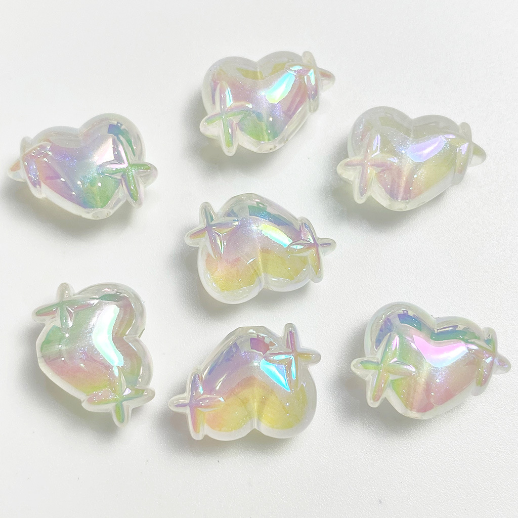 10 PCS/Package Arylic Star Heart Shape Beads display picture 3