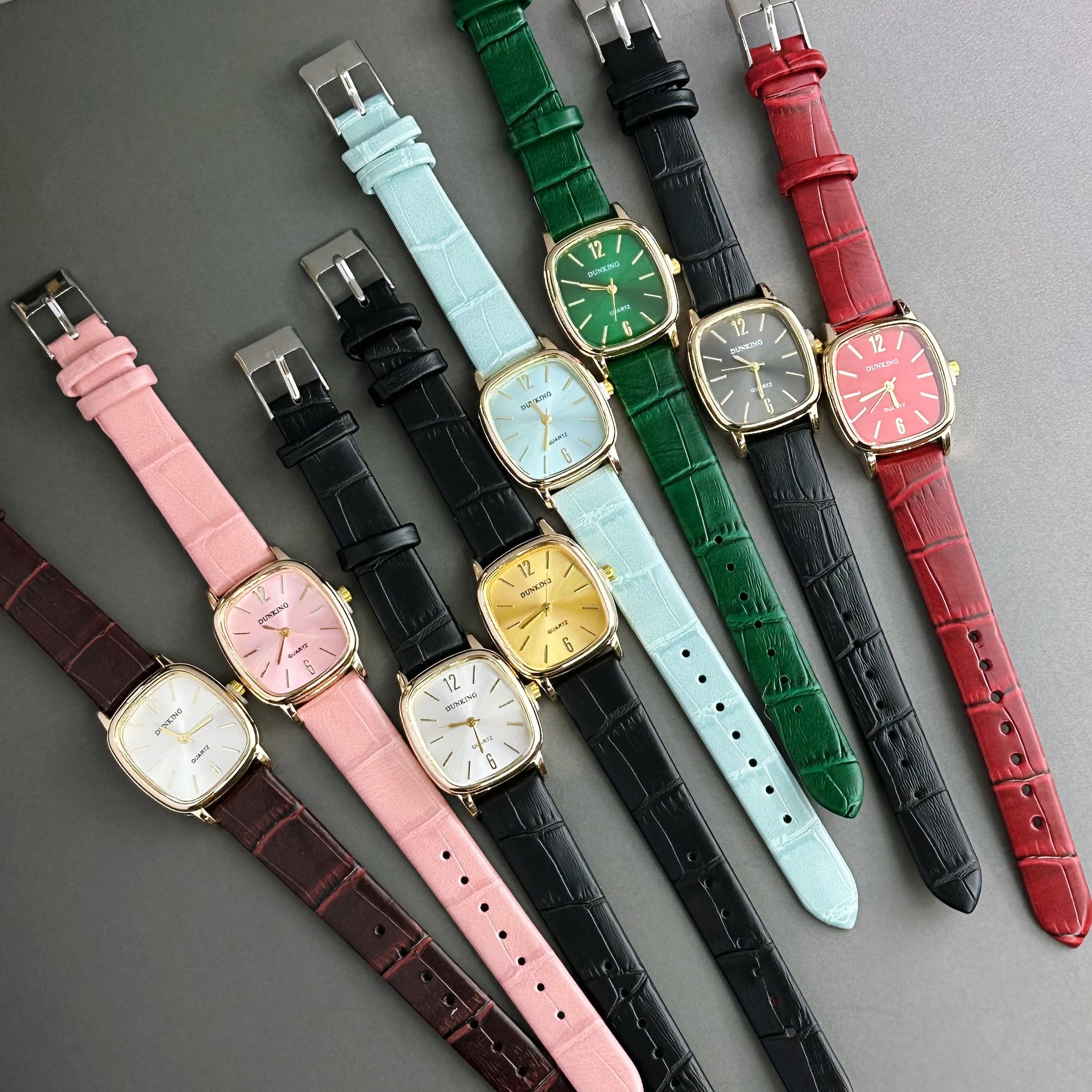 New Sugar Cube Retro Simple Belt Watch Square High-End Women's Watch Alloy Quartz Watch Wholesale Live Broadcast