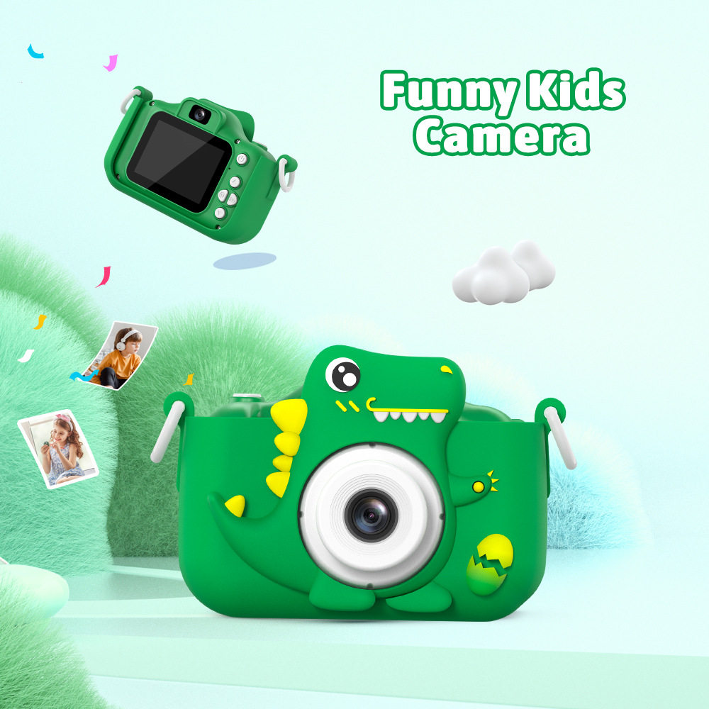 Cross-Border Children's Camera That Can Take Pictures, Toy Digital Camera H22, Birthday Gift for Boys, Dual-Camera Dinosaur Portable