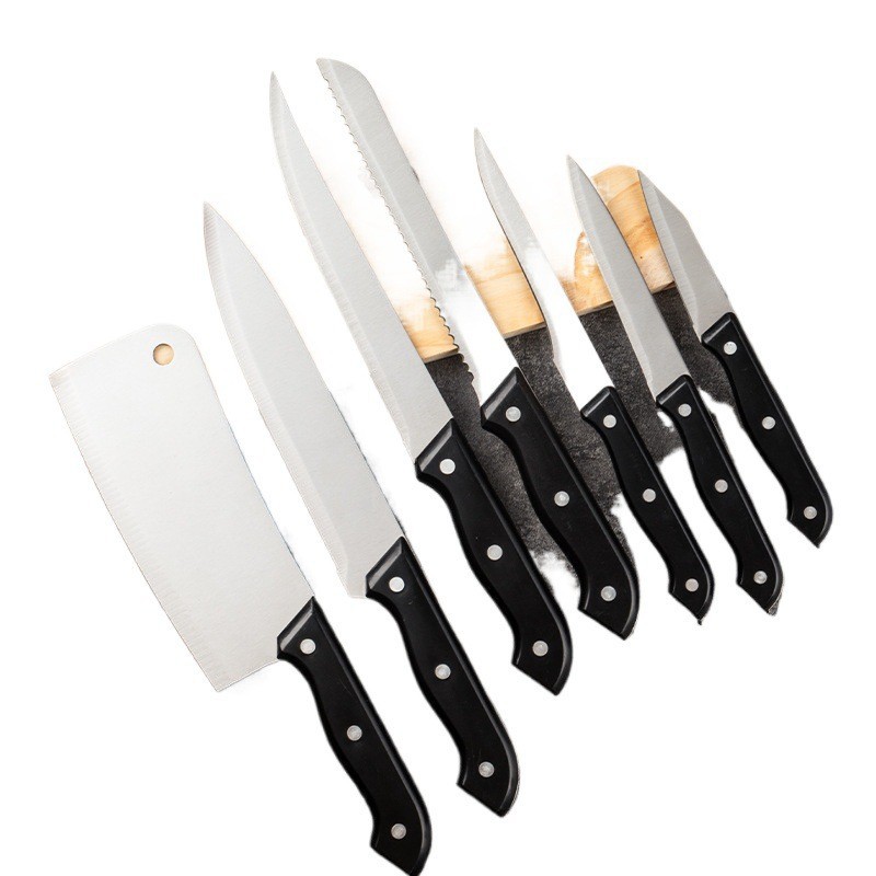 Conjunto de cuchillos transfronterizos de venta caliente, paquete de tarjeta de succión, 11 piezas de cuchillos de cocina, cuchillos de cocina de acero inoxidable, conjunto de tijeras de frutas