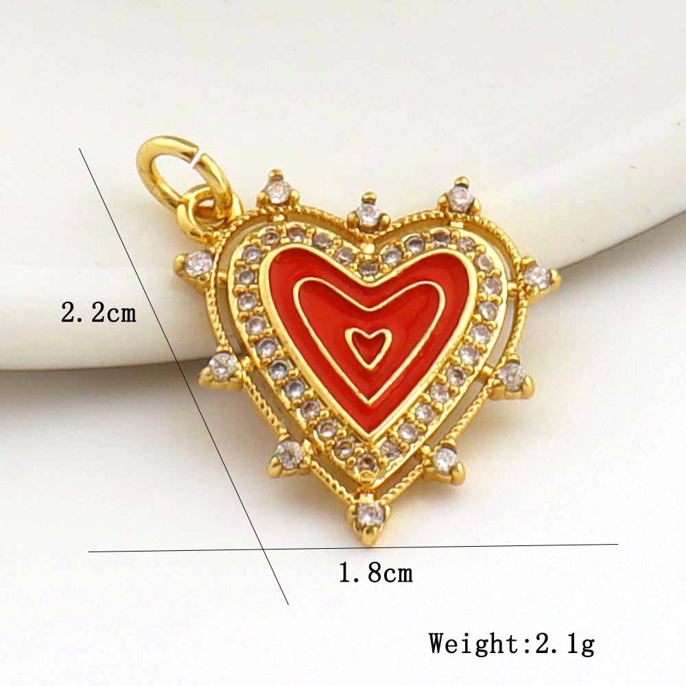 3g Weight Pendant Jewelry Making Type DIY Jewelry Accessories Classification 1 Piece Quantity Copper Material Heart Shape Pattern All Seasons Season Plating Design Vintage Style, Classic Style Style 1 Piece Copper Heart Shape Pendant 无