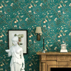 American country-style self-adhesive wallpaper warm bedroom self-sticking sticker living room TV background wall dorm renovation waterproof wallpaper