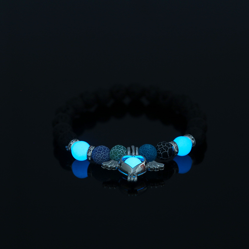 Bracelet de perles lotus phosphorescent brillant dans le noir_voghion.com