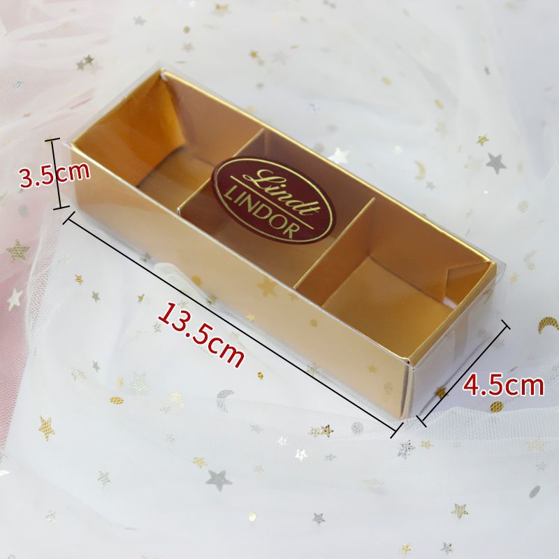 Wedding Gold-Transparent Happy Candy Box Lindt Toblerone Creative Gift Box, Fashionable Nordic Style Chocolate Packaging Box for Internet Celebrities