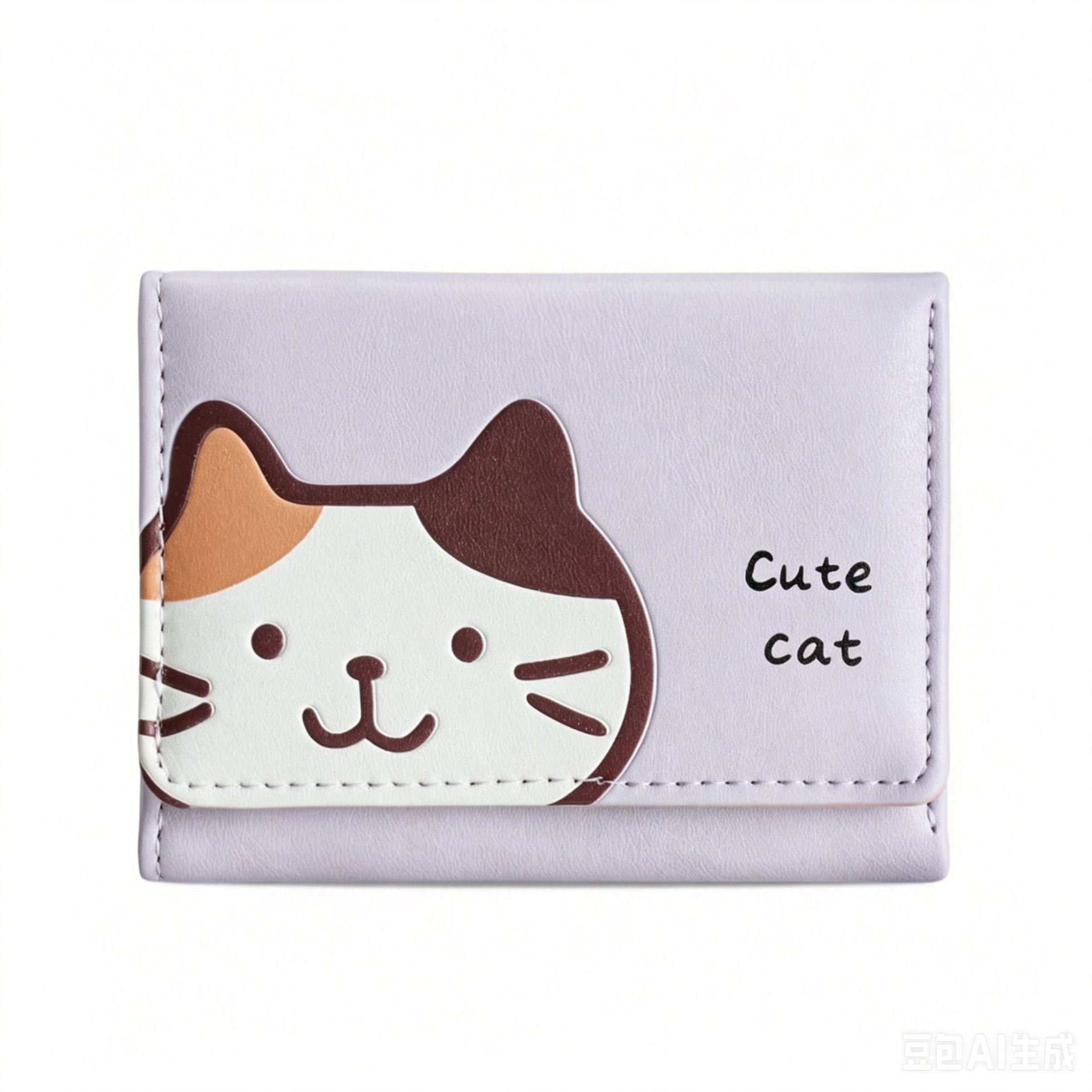 W-3513 : Tri-fold basique - Chat violet clair