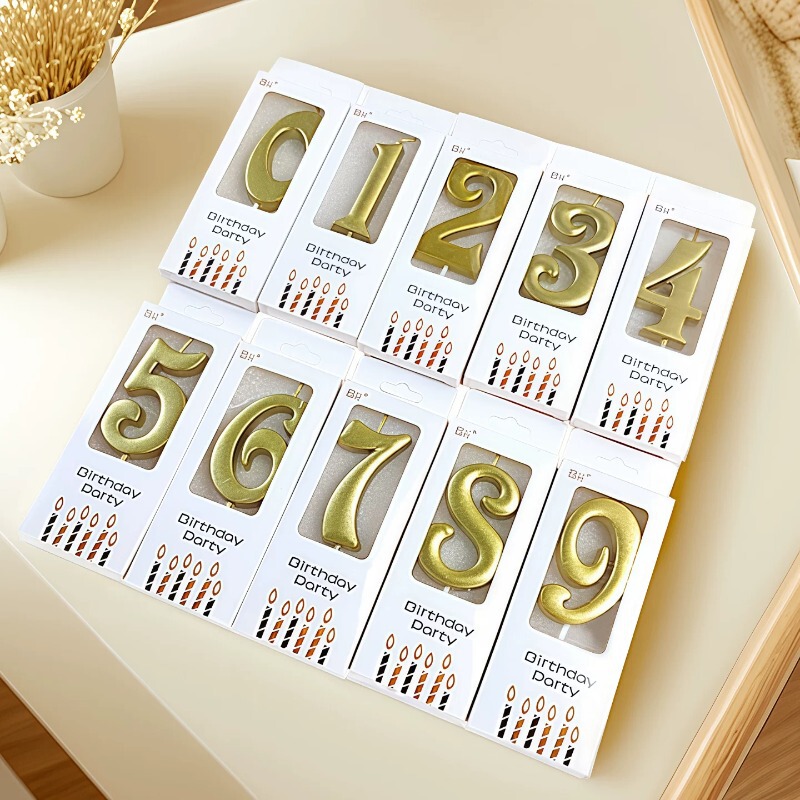 Golden Number Candles 0-9 Birthday Cake Decoration Inserts Individually Boxed Curve Candles Dessert Table Decorations Ins Golden Number Candles 0-9 Birthday Cake Decoration Inserts Individually Boxed Curve Candles Dessert Table Decorations Ins