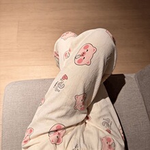 2026春夏季卡通云朵棉休闲阔腿裤高腰宽松垂感十足亲肤透气家居裤