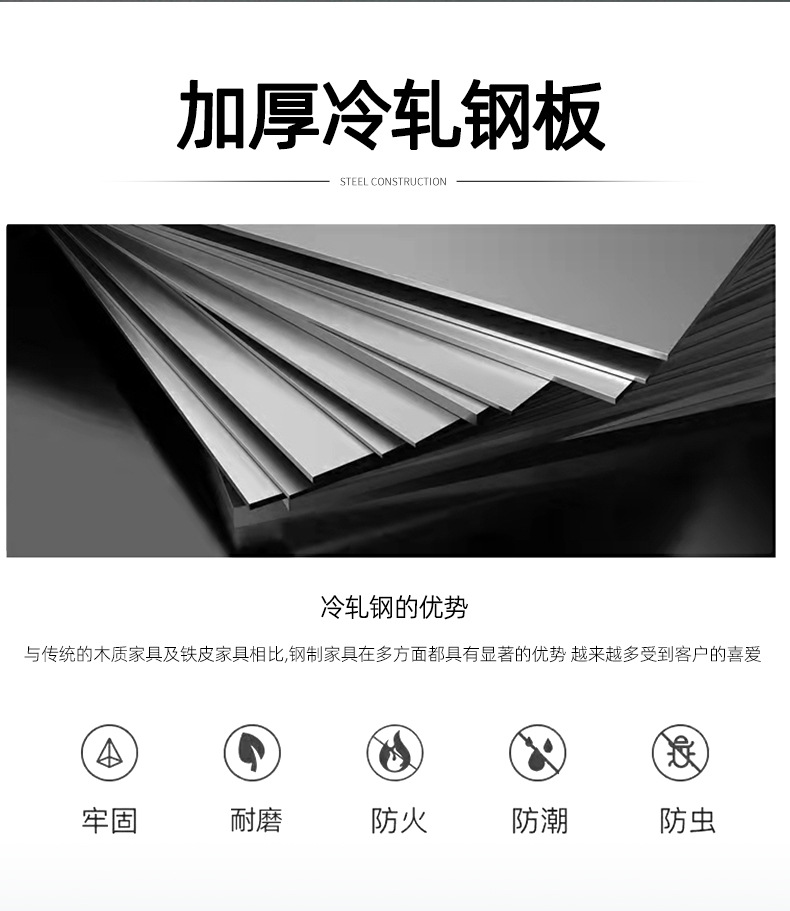 钢制保密柜密码文件柜财务办公室资料柜加厚带锁通双节电子密码柜详情6