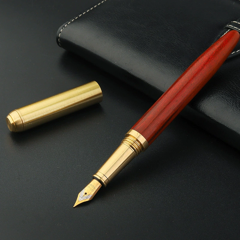 Metal brass rollerball pen sandalwood, calligraphy, gift pen from natural wood