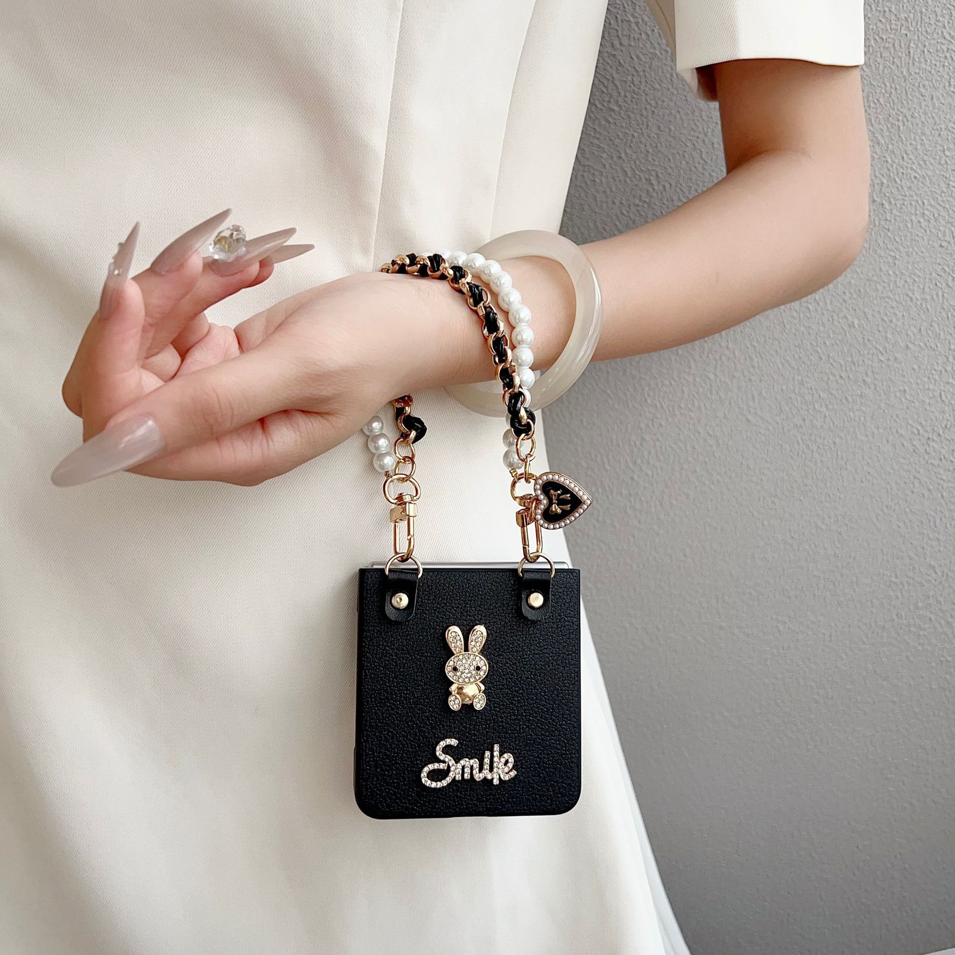 适用三星ZFlip7手机壳折叠屏ZFLIP6时尚小羊皮菱格皮套全包保护壳