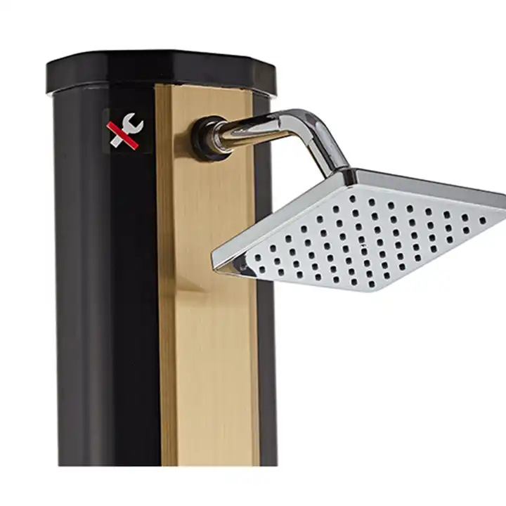 Kangrun al por mayor 35l oro portátil ducha al aire libre con piscina accesorios PVC material de dos secciones al aire libre