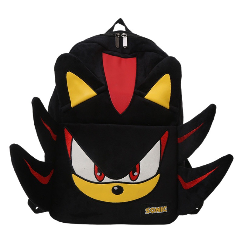 Wlgs casero Sonic Shadow Negro Bolsa De felpa pareja nicho mochila bolsa de viaje juvenil mochila estudiante