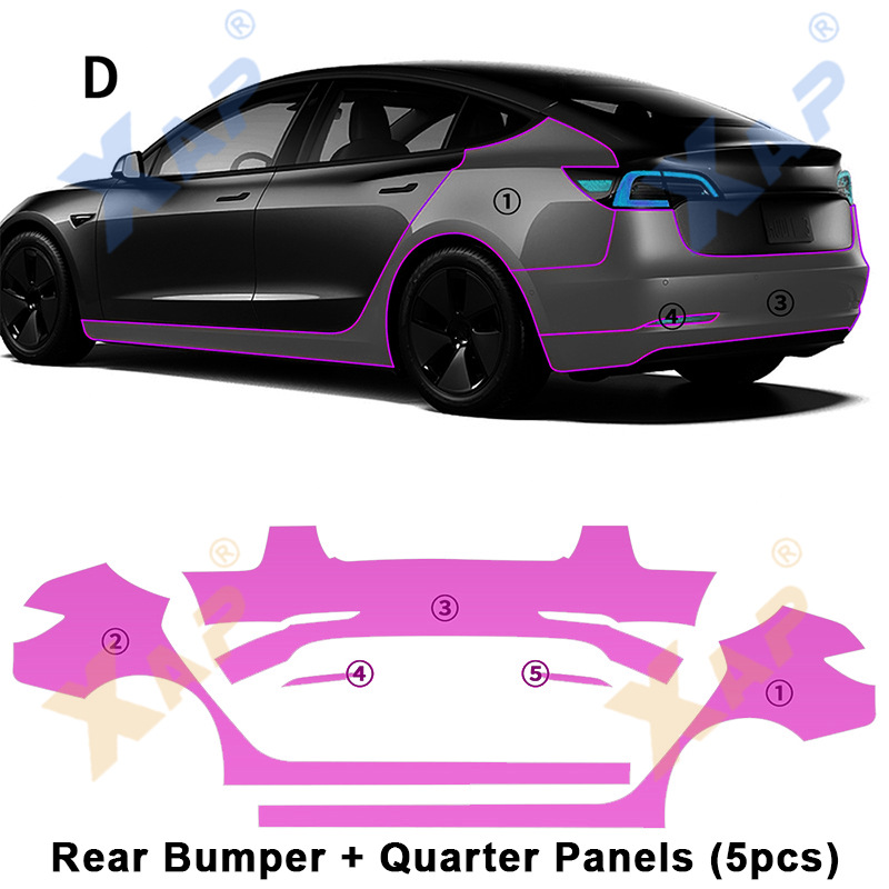 Cross-border exclusive for Tesla Model 3 20-23 TPU invisible paint anti-scratch transparent protective film