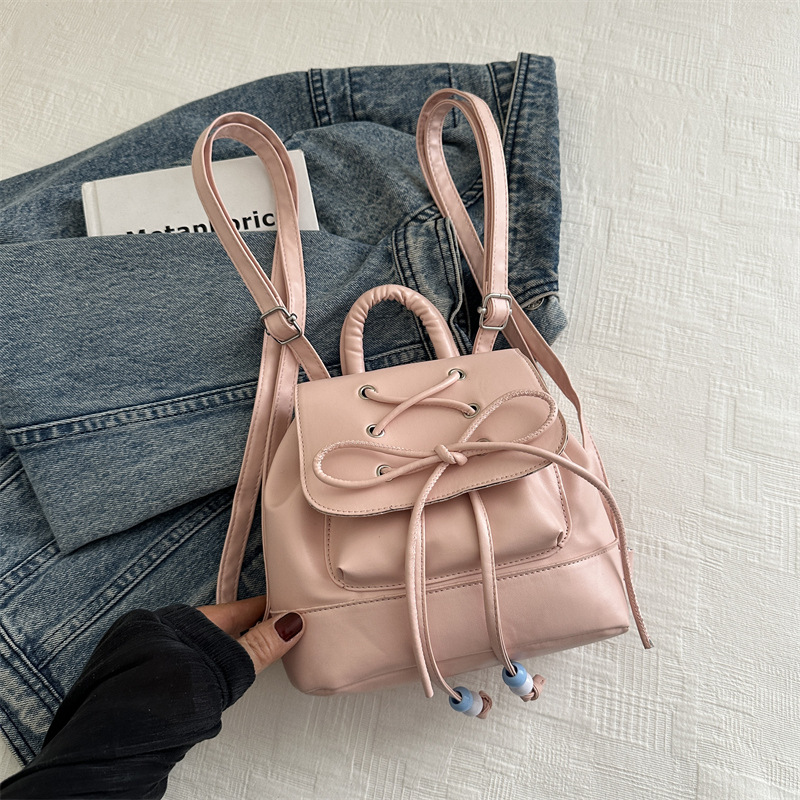 Bowknot estilo de ballet coreano casual simple 2024 nueva tendencia estilo occidental moda mochila portátil mujer