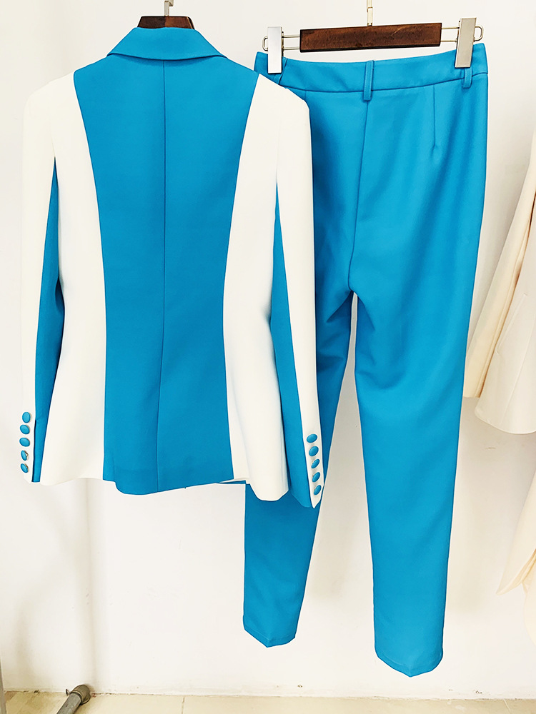 GraceChic Disponibile nel 2025 Nuovo Completo Due Pezzi con Pantaloni Slim a Un Bottone e Motivo Color Block per Celebrità Europee e Americane_voghion.com